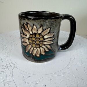 Mara of Mexico Blue and brown stoneware coffee mug